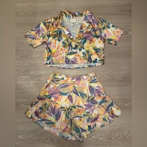 Beach Riot Multicolor Leaf Print Top